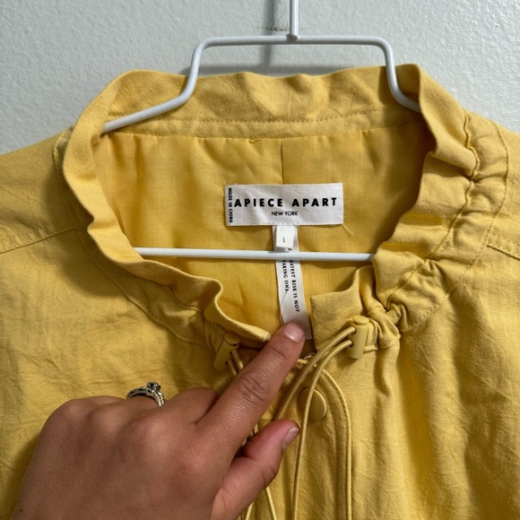 APIECE APART 100% Cotton Long Safari Jacket Buttery Yellow Size Large - Picture 3 of 15
